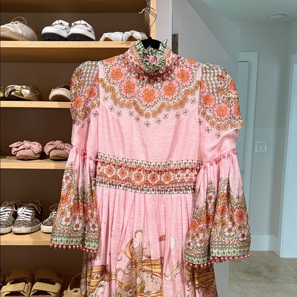 Zimmermann Kaleidoscope Bell Sleeve Gown Leo Zodiac Maxi Dress - Picture 2 of 13